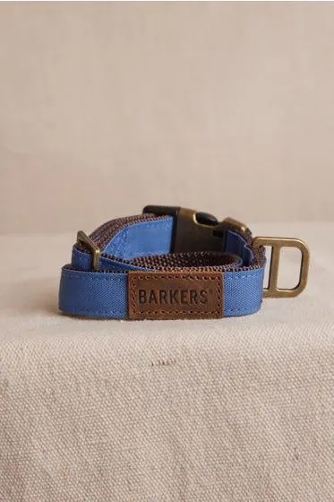 Barkers Dog Canvas Collar Blue L