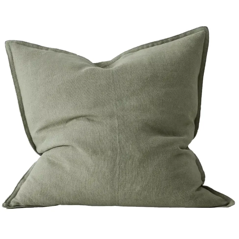 Como linen cushion cover olive 50cm