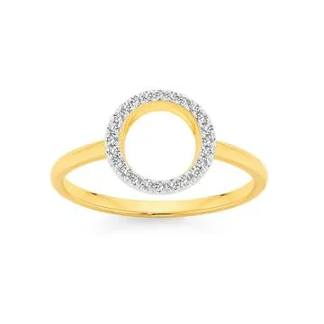 9ct, Diamond Circle Ring