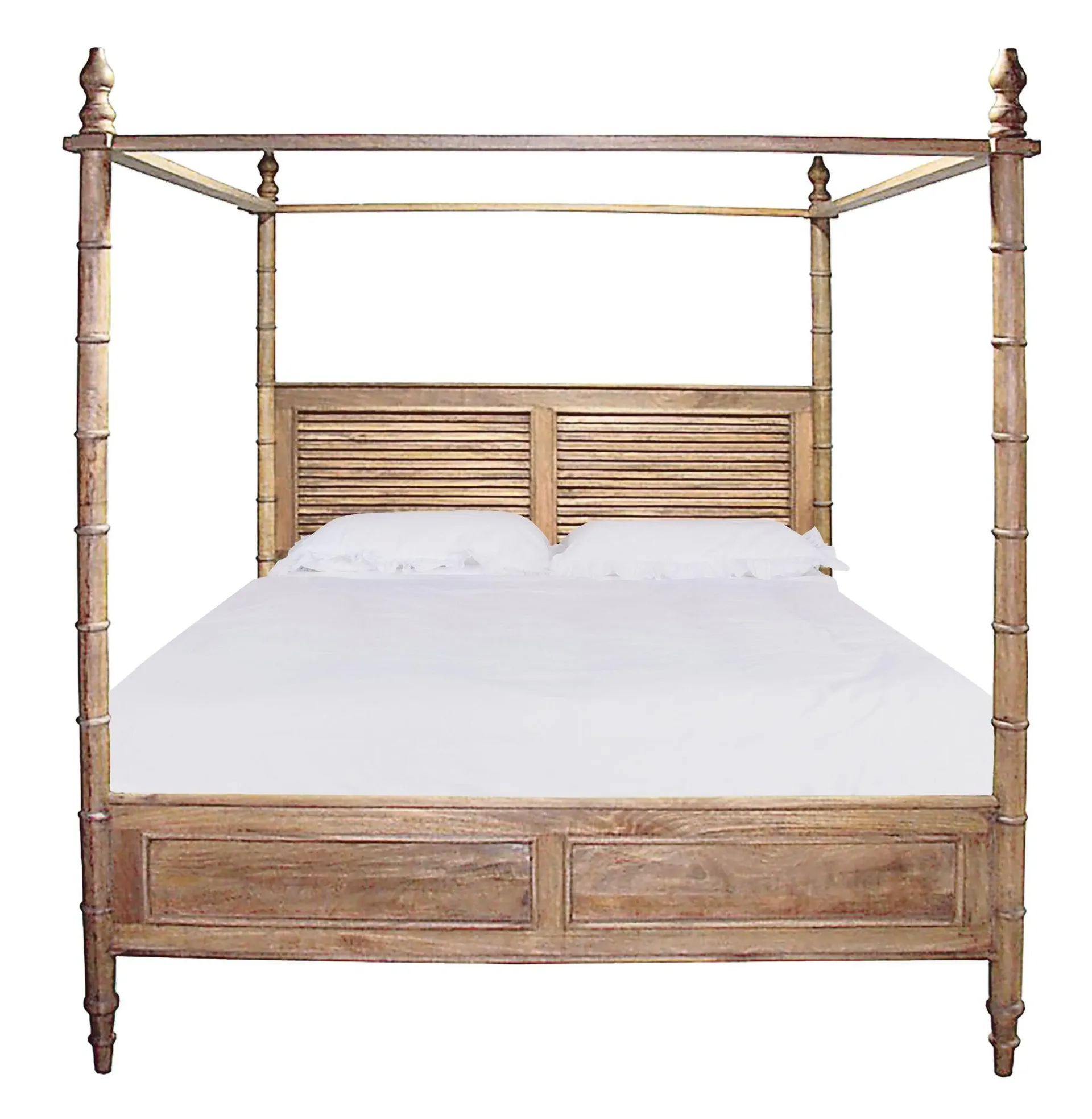 Hampton Mango Wood King Canopy Bed (NZ Super King)