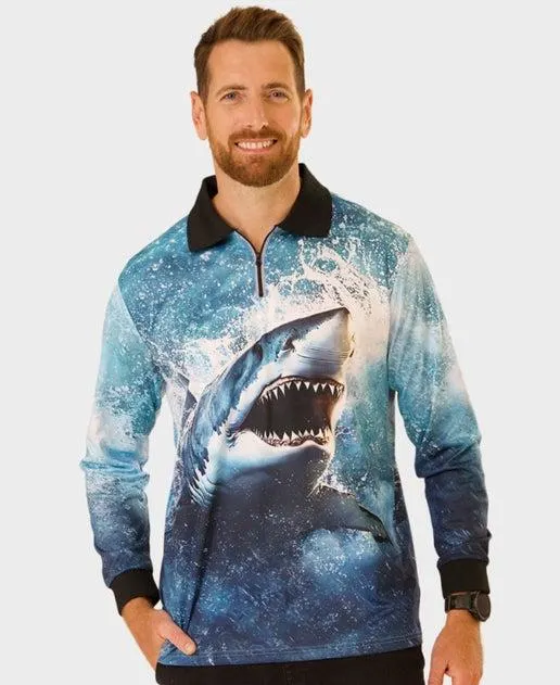 Men's Long Sleeve Mesh Polo