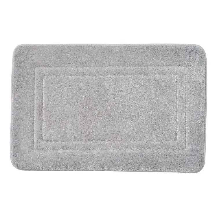 Brampton House Jodie Memory Foam Bath Mat Silver Bath Mat