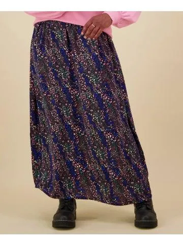 Women's Flowy Skirt in Pink Print