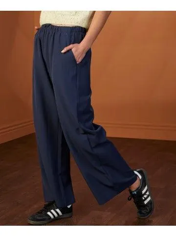 Women's Elastic Waist Pants in Navy