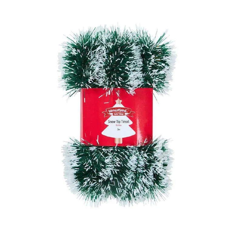 Wonderland Christmas Snow Tip Tinsel 3m
