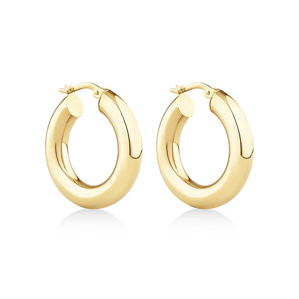 15mm Hoop Earrings in 10kt Yellow Gold