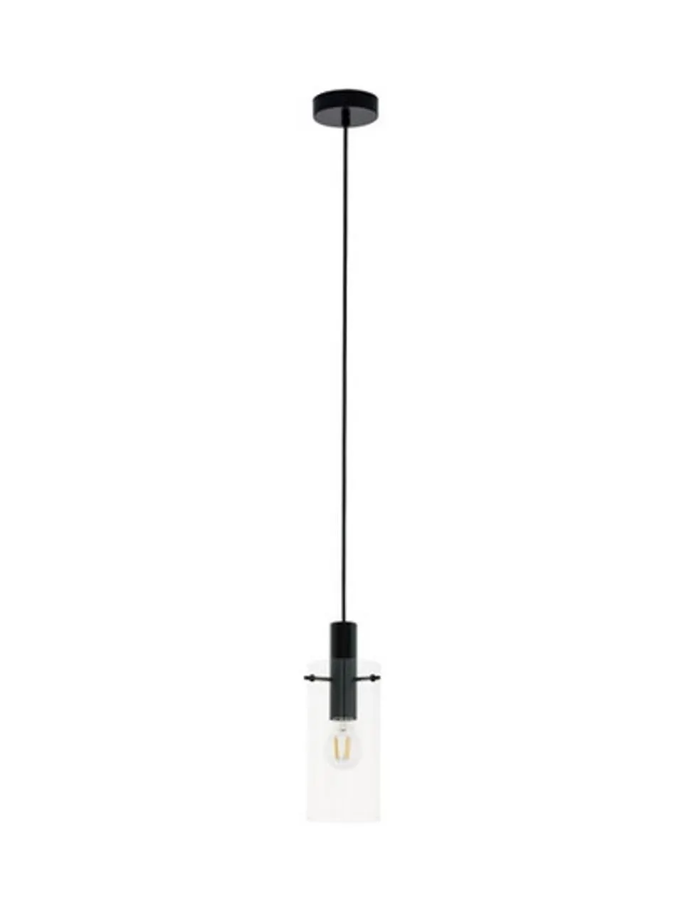 Montefino 1 Pendant Black/Clear Glass