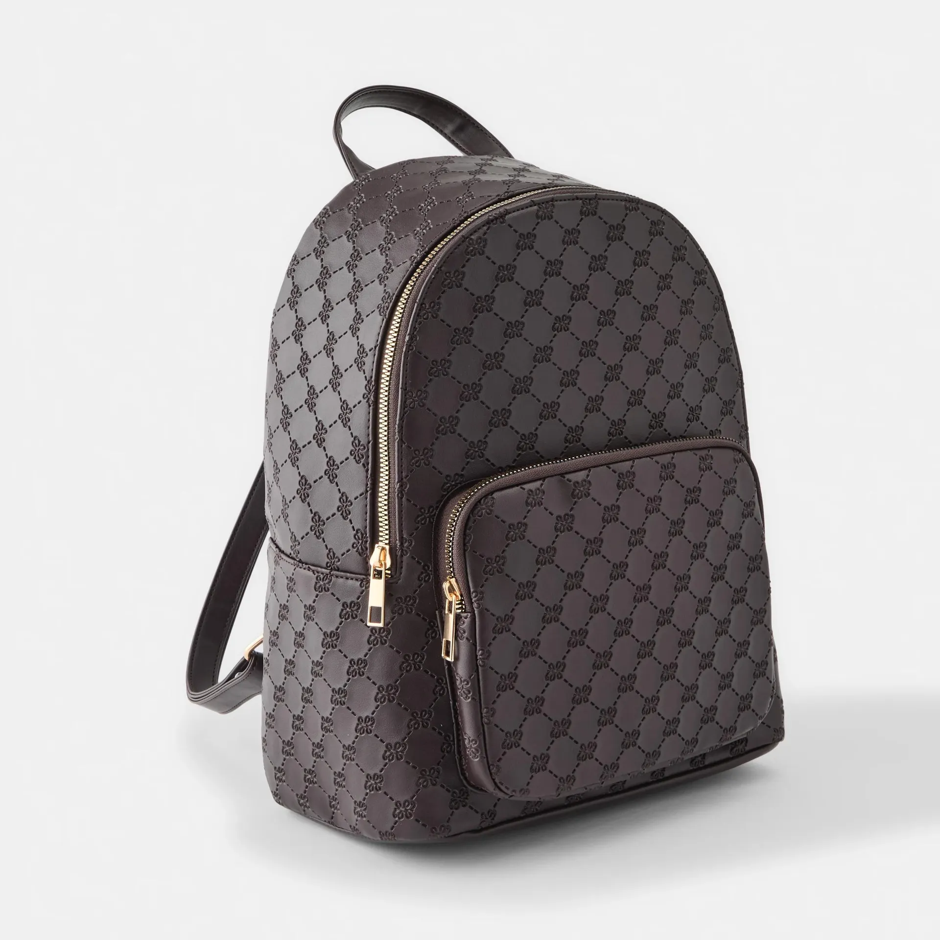 Embossed Backpack - Brown