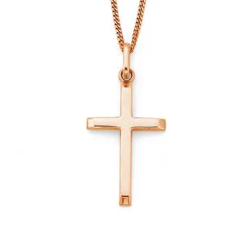 9ct Rose Gold, Cross Pendant