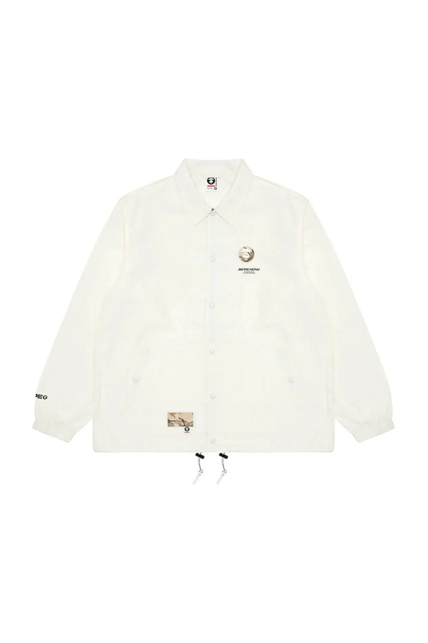Moonface Patch Printed Baseball Jacket