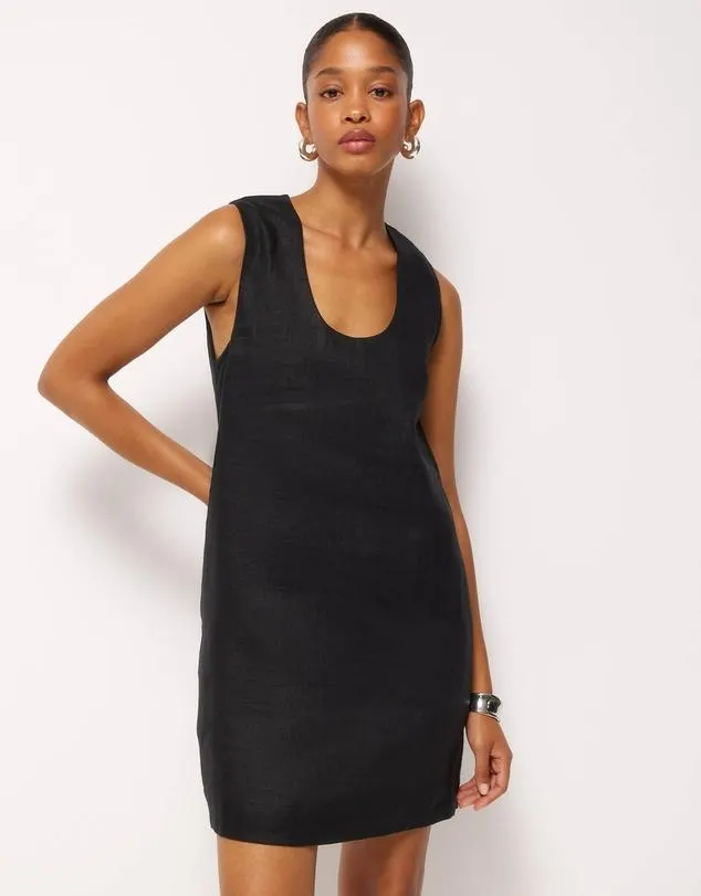 Orla Linen U-Neck Mini Dress