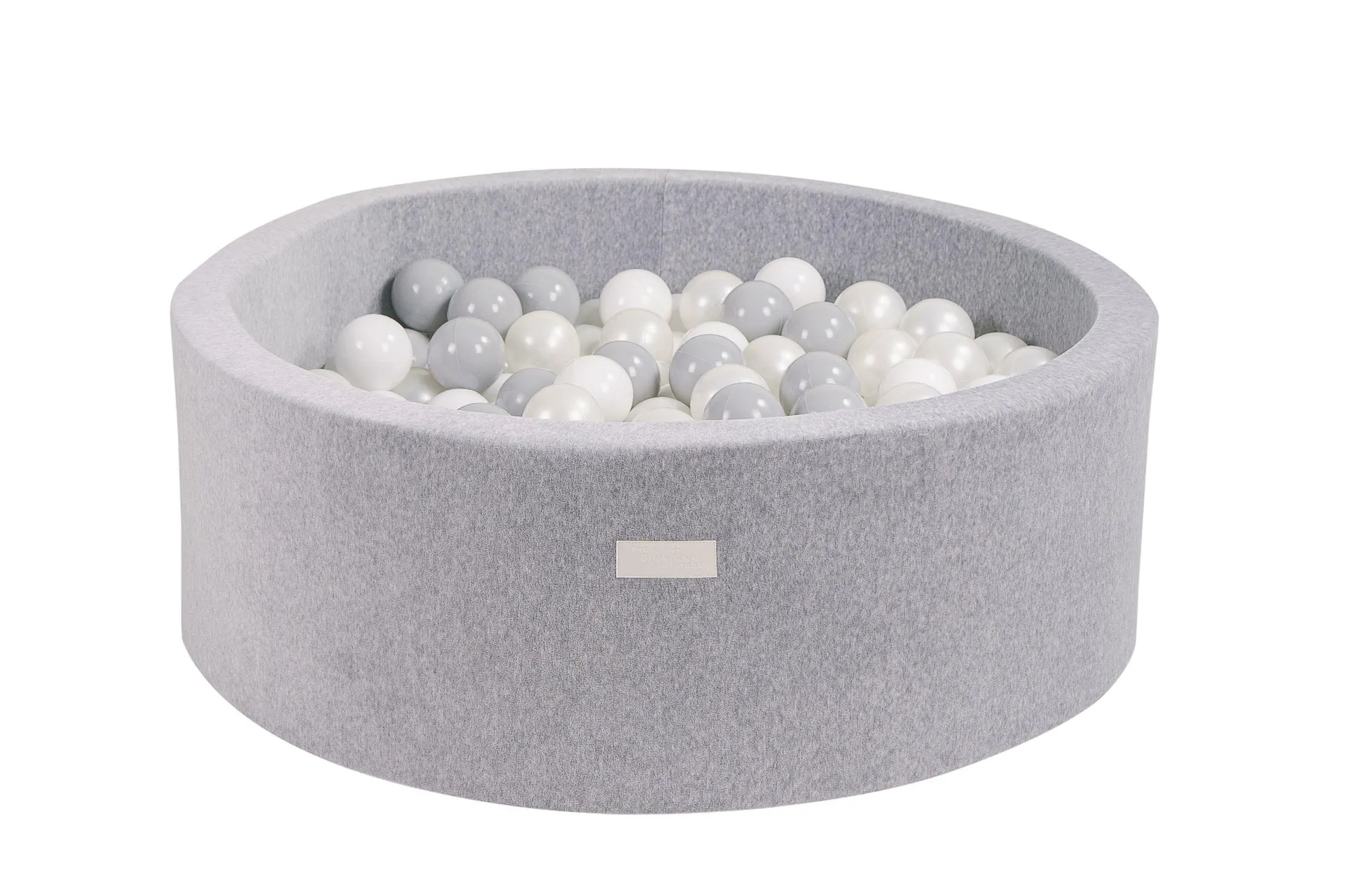 Velvet Foam Grey Ball Pit - 200 Grey, White and Pearl Balls