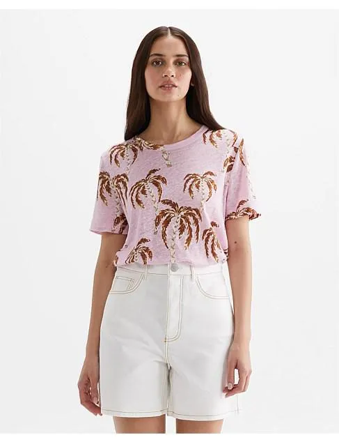 AVA LINEN PALMIER TEE