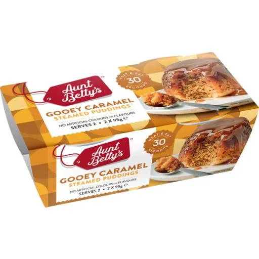 Aunt Betty's Steamed Pudding Gooey Caramel 2 Pack