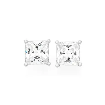 Sterling Silver 6mm Cubic Zirconia Studs