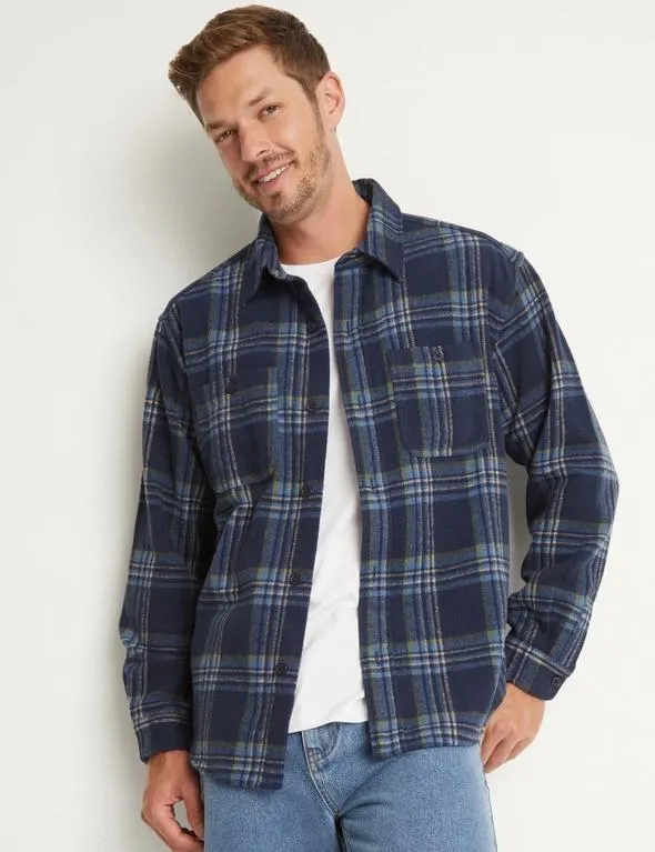 Rivers Long Sleeve Brushed Twill Flannel Shirt