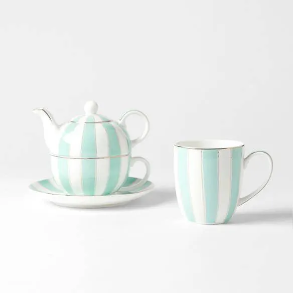Miss Stripe Tea Set - Mint