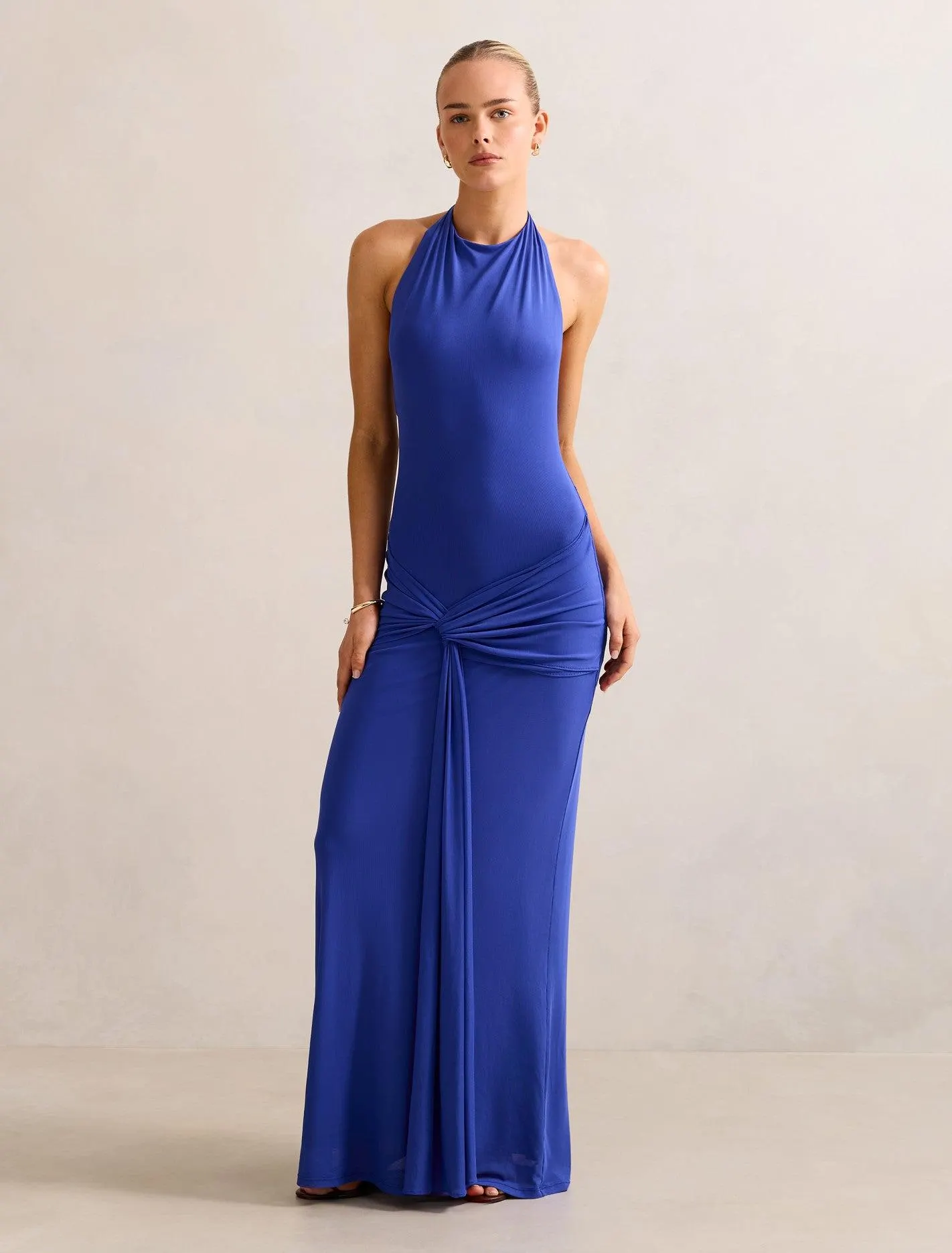 Abby Halter Mesh Maxi Dress