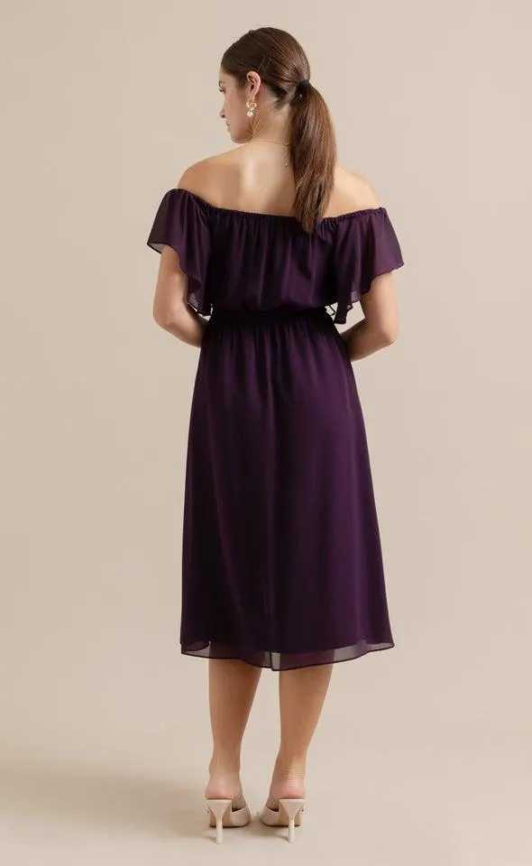 Chiffon Off The Shoulder Dress