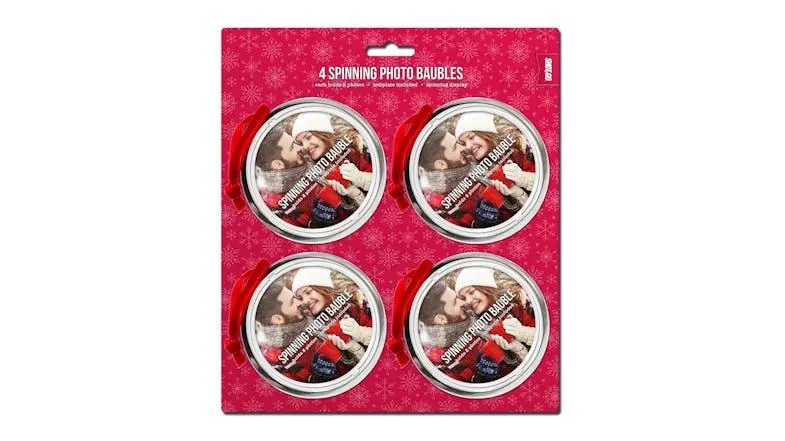 Shot2Go Spinning Flat Photo Bauble - 4 Pack