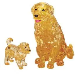Crystal Puzzle Golden Retriever & Puppy (44pc)