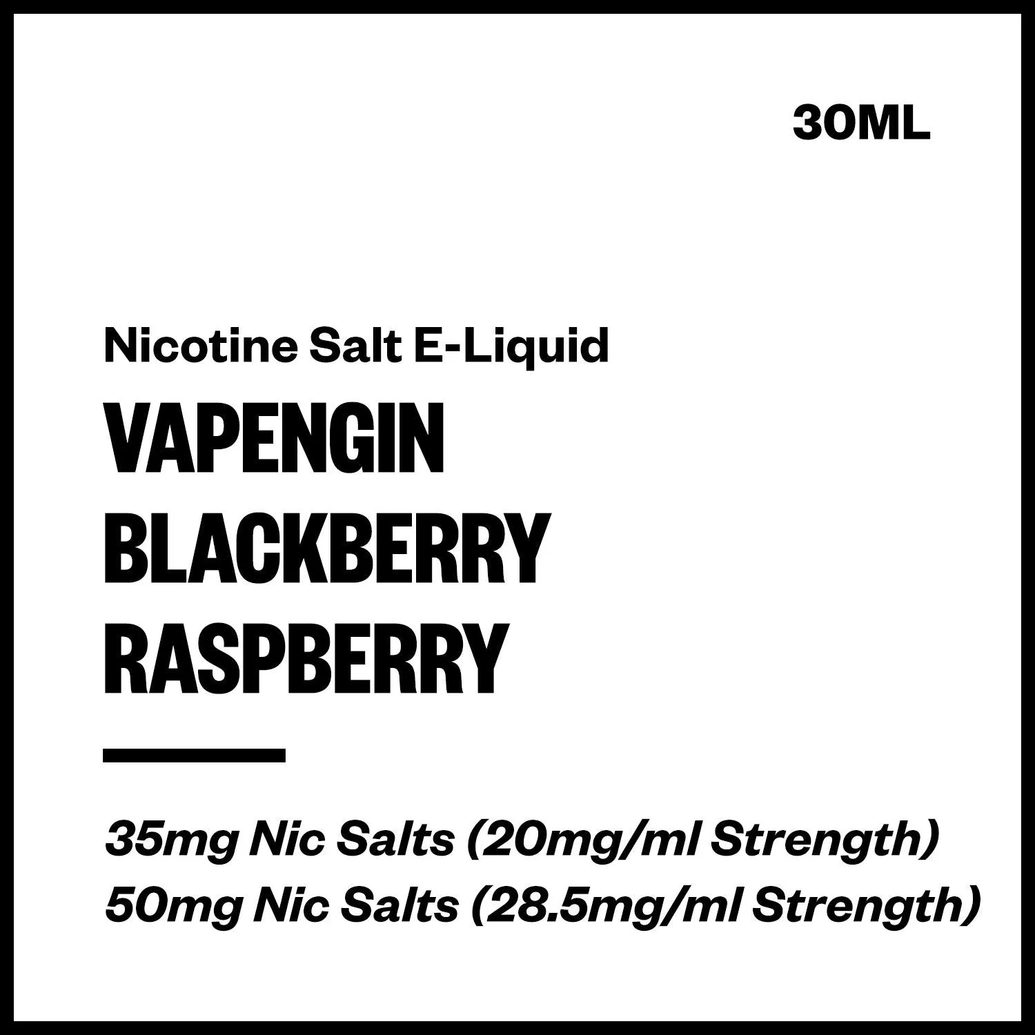 Vapengin - Blackberry Raspberry (Nic Salt E-Liquid 30ml)