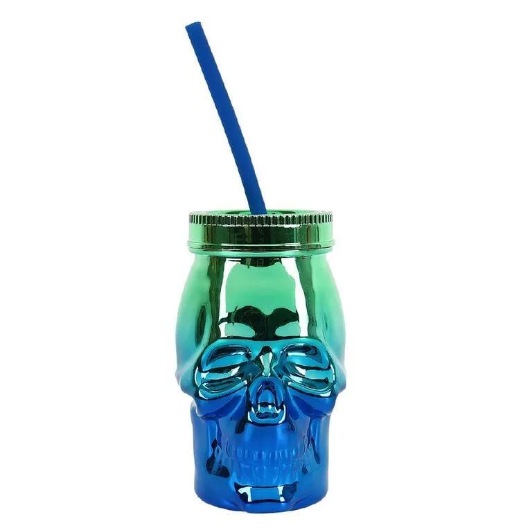 Living & Co Skull Reusable Novelty Cup Blue