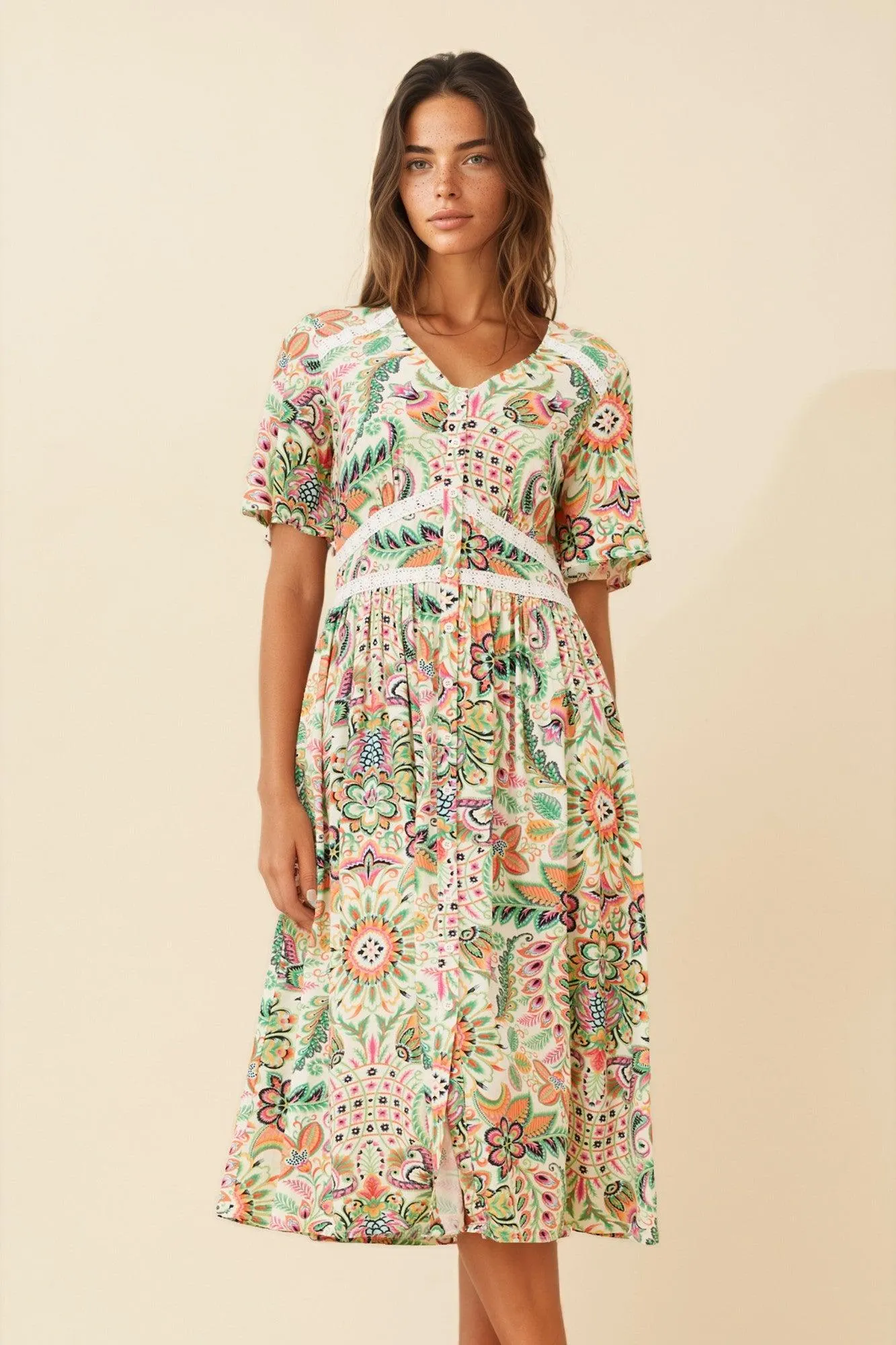 ORALIA FLORAL MIDI DRESS
