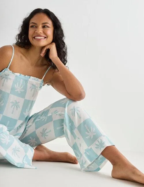 Zest Sleep Palm Cami & Pant PJ Set, Mint
