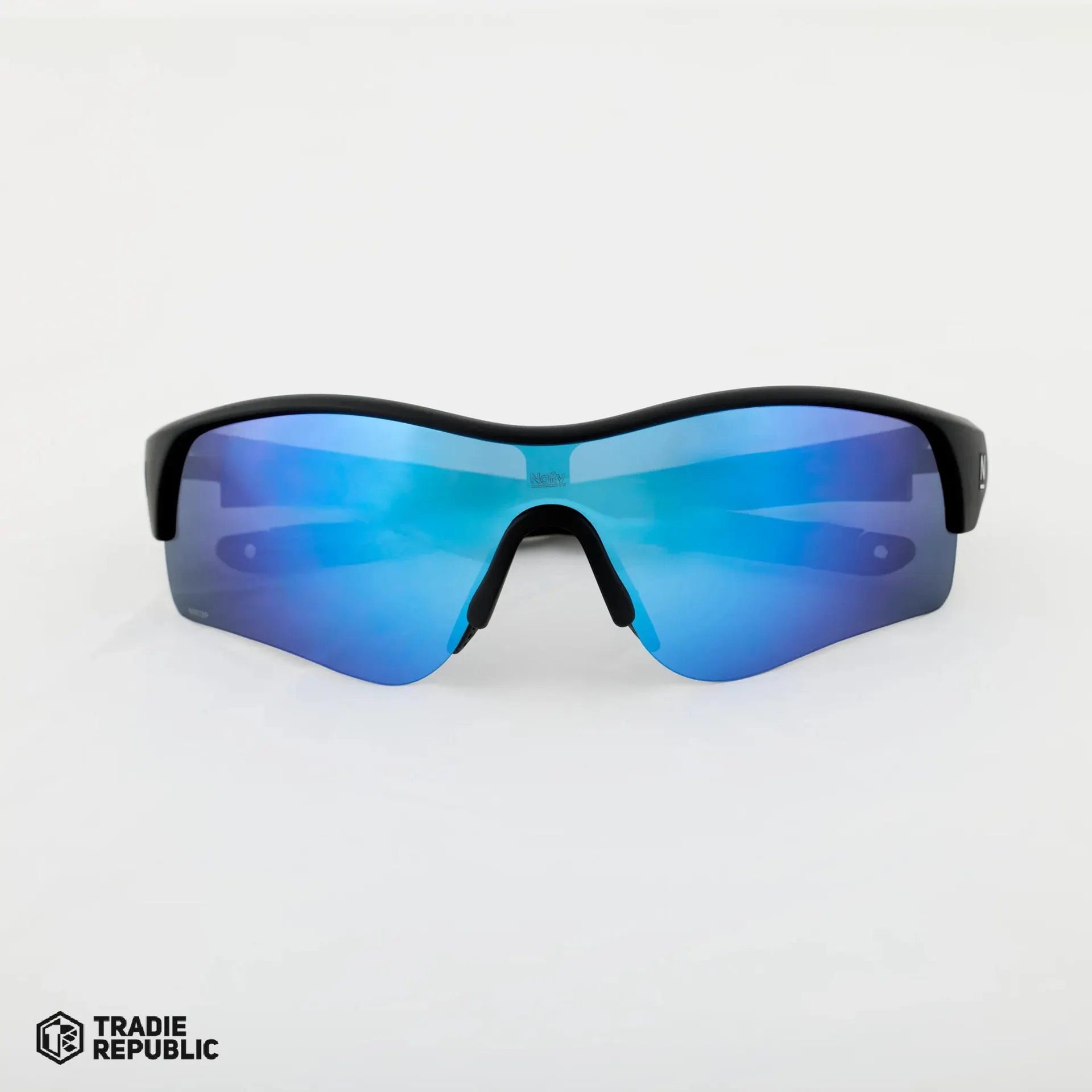 Natty Workwear Rev Matte Black / Blue Mirror Polarised Safety Glasses