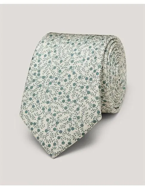 Ditsy Floral Printed Silk Tie