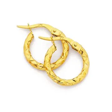 9ct, 14mm Hoop Earrings