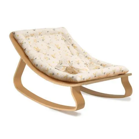 Charlie Crane Baby Rocker Levo - Beech with Mimosa Cushion