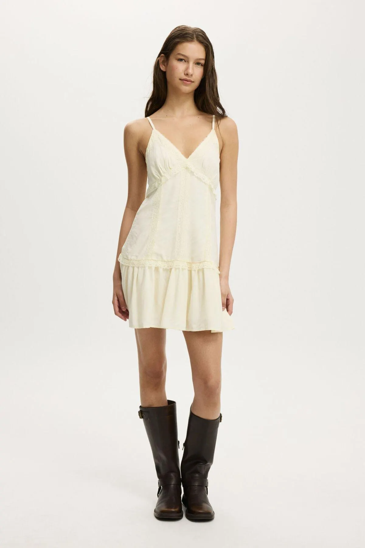 Emme Lace Trim Mini Dress