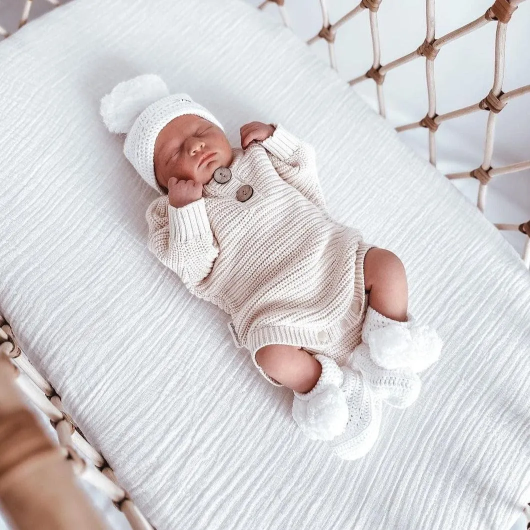 Textured Knit Bodysuit - Oat