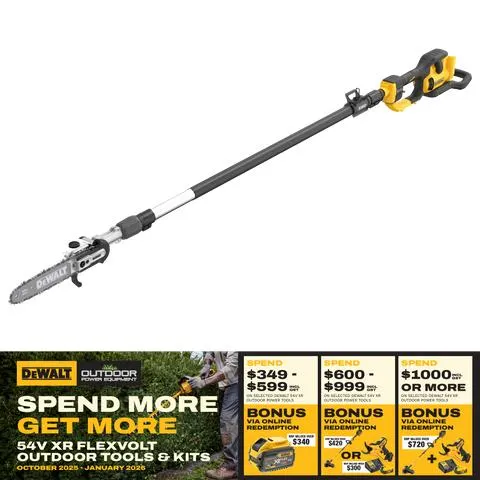 DeWalt FLEXVOLT Pole Saw 3.5m Telescopic 25cm 54V - Bare Tool