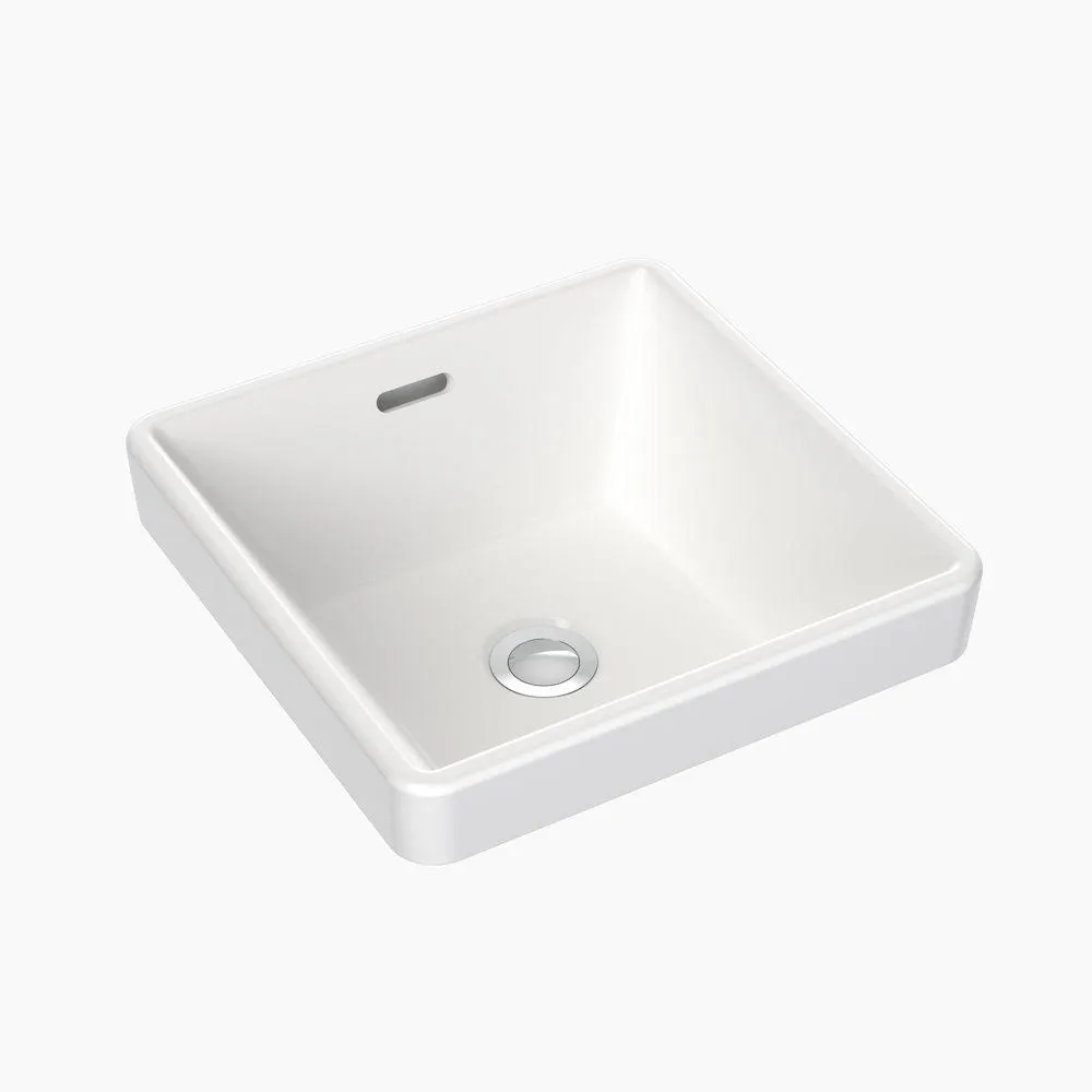 Square Inset Basin 350mm No Tap Hole White CL40012.W0
