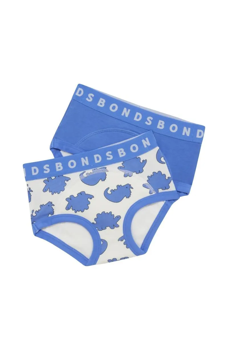 Bonds Whoopsies Toilet Training Undies 2 Pack - Triceratops/Blue