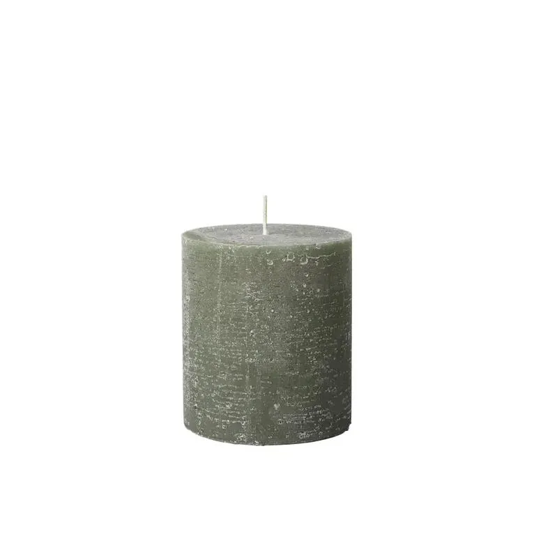 Broste rustic pillar candle 11cm high green