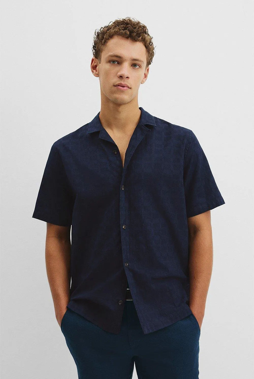 Relaxed Cotton Linen Textured Shirt