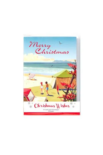 Christmas Wishes Boxed Cards New Zealand Summer Pack of 10