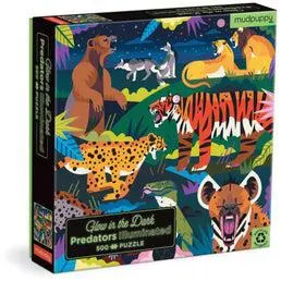 Mudpuppy Predators Illuminated 500 Piece Glow In The Dark Puzzle