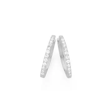 Sterling Silver Cubic Zirconia Hoops