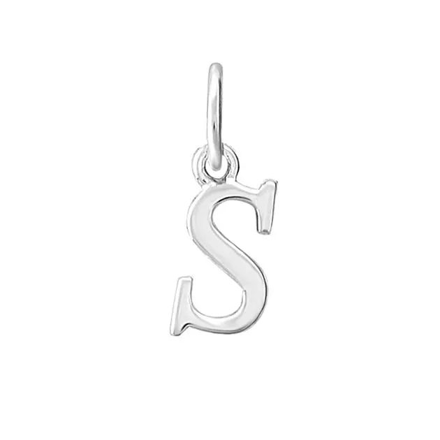 Sterling Silver Mini Initial S Pendant
