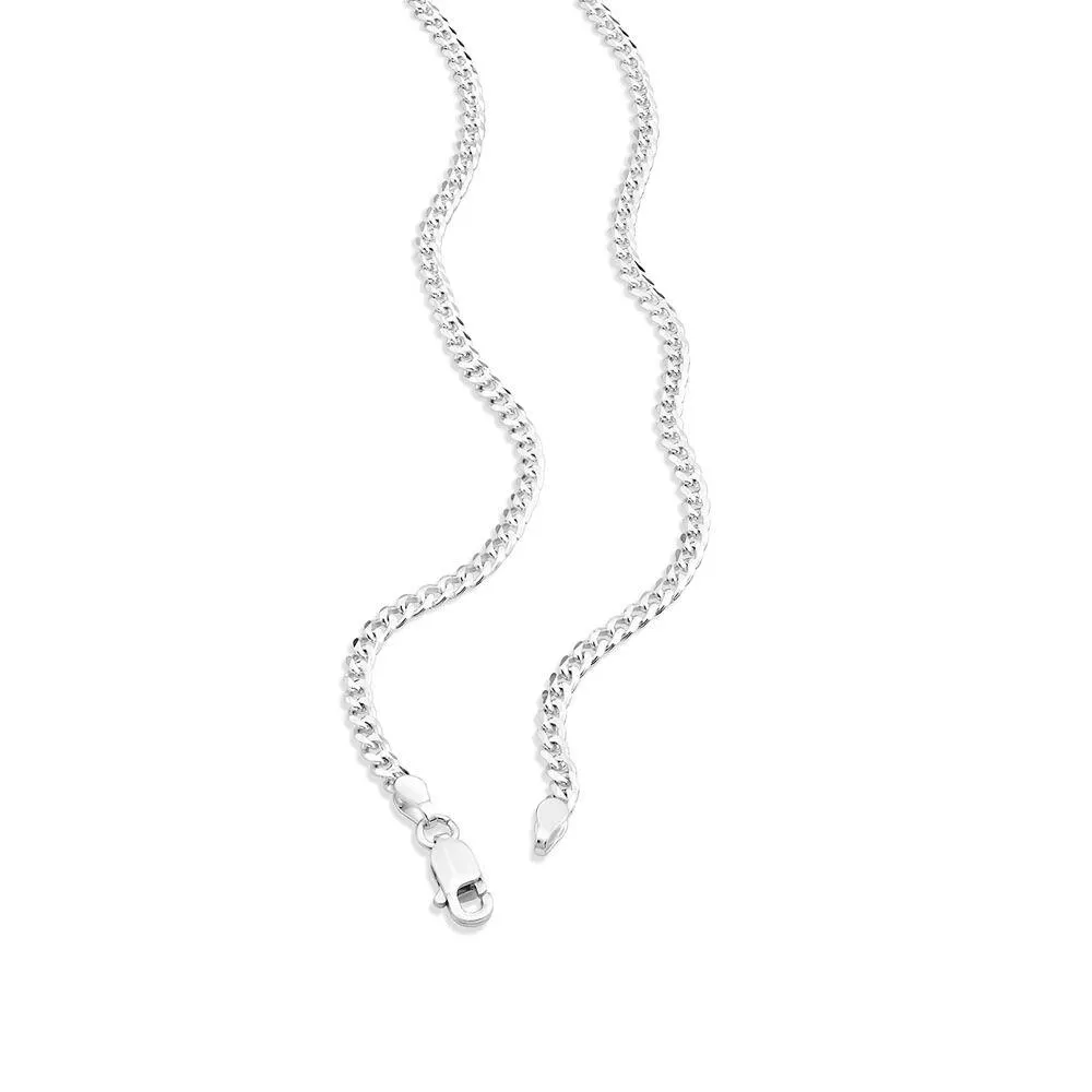 55cm (22") 2.9mm Width Curb Chain in Sterling Silver