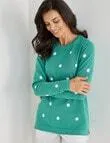 Ella J Spot Cotton Jumper, Green