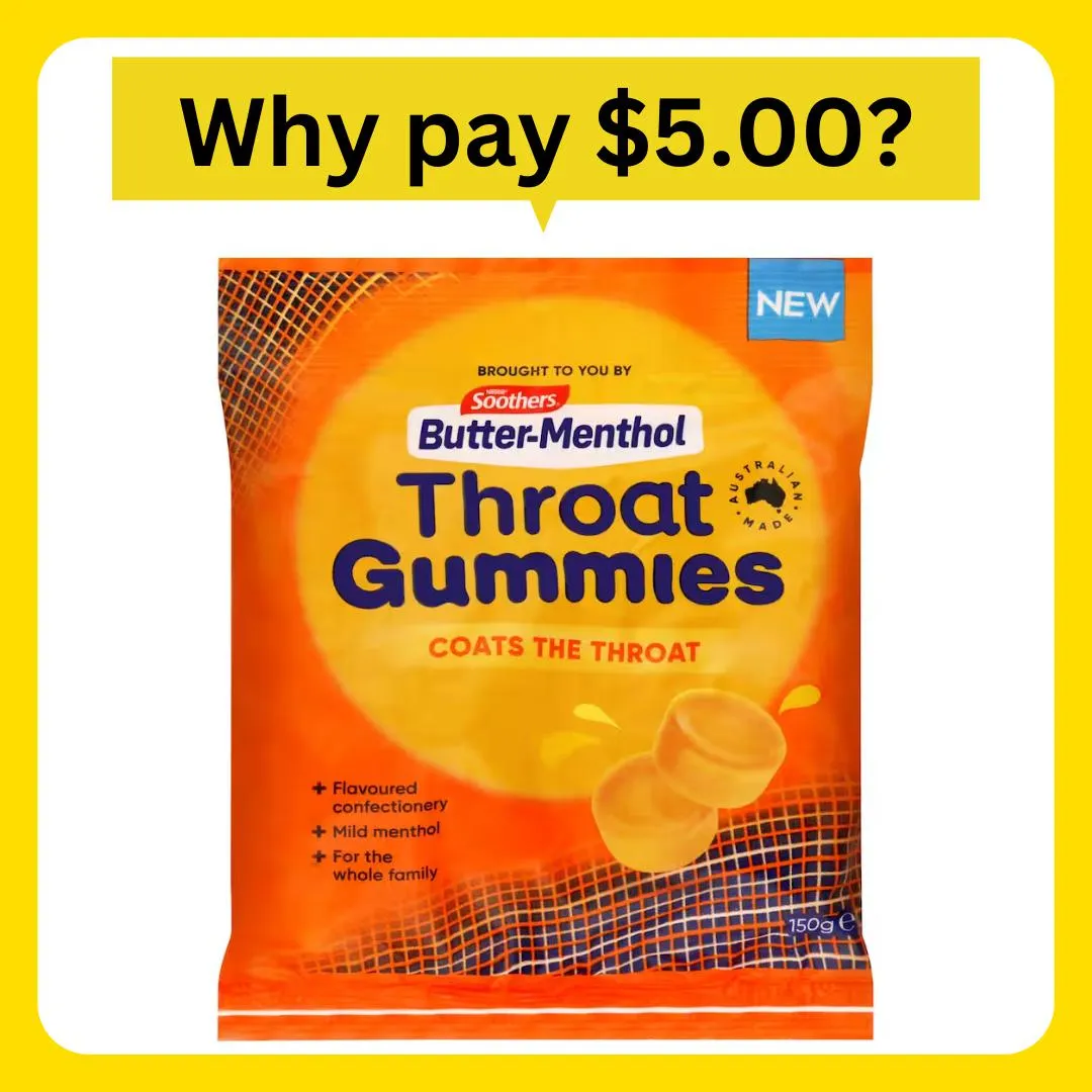 Soothers Butter Menthol Throat Gummies 150g