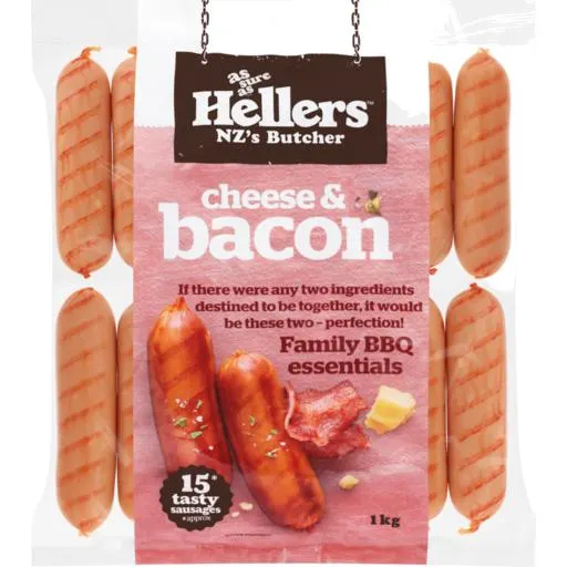 Hellers Sausages Cheese & Bacon