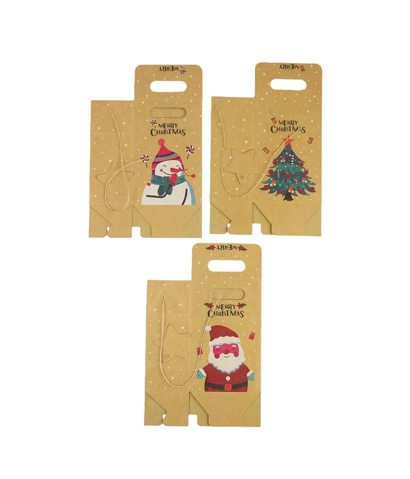 Kraft Christmas Candy Gift Paper Box 14×9.4x6cm 3pc