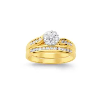 18ct, Diamond Bridal Set TDW=.50ct